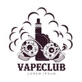 Vector vintage illustration vape logo Royalty Free Stock Photo