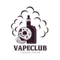 Vector vintage illustration vape logo Royalty Free Stock Photo