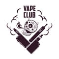 Vector vintage illustration vape logo Royalty Free Stock Photo