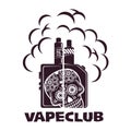 Vector vintage illustration vape logo Royalty Free Stock Photo