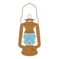 Vector vintage kerosene lamp over white