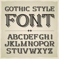 Vector vintage label font, modern style. Royalty Free Stock Photo