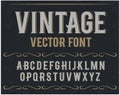 Vector vintage label font. Retro font.