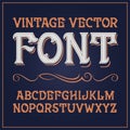 Vector vintage label font. Royalty Free Stock Photo