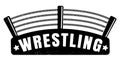 Vector vintage logo for a wrestling with ring Royalty Free Stock Photo