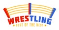 Vector vintage logo for a wrestling with ring Royalty Free Stock Photo