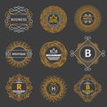 Vector vintage logos for hotel, restaurant