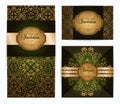Vector vintage luxury baroque damask style invitation, greeting card design