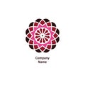 Vector vintage mandala logo. Kaleidoscope flower. Ornamental vector symbol