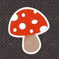 Vector vintage mushroom sticker