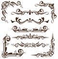 Vector vintage ornaments, corners, borders Royalty Free Stock Photo