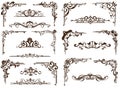 Vector vintage ornaments, corners, borders