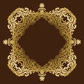 Vector vintage ornate royal floral gold frame Royalty Free Stock Photo