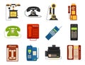 Vector vintage phones retro lod telephone