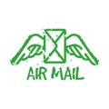 Vector vintage postage air mail stamp.