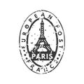 Vector vintage postage paris mail stamp.