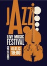 poster for good old jazz festival with double bass Royalty Free Stock Photo