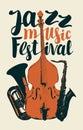 Vector vintage poster for jazz festival of live music Royalty Free Stock Photo