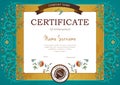 Vector vintage pre-made certificate in Eastern style