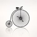 Vector vintage retro bicycle silhouette, icon Royalty Free Stock Photo