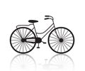 Vector vintage retro bicycle silhouette, icon