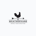 Vector of vintage rooster weathervane logo illustration design Royalty Free Stock Photo