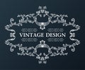 Vector vintage royal old frame ornament decor black