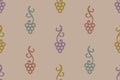 Vector vintage seamless pattern of grape. Vector georgian pattern of grapes in retro style Royalty Free Stock Photo