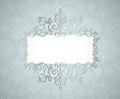 Vector vintage silver swirl frame whith shadow efect. Lase border. wedding invitation template. Royalty Free Stock Photo