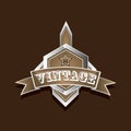 Vector vintage star label retro style Royalty Free Stock Photo