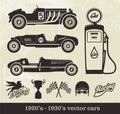 Vector vintage style cars Royalty Free Stock Photo