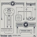 Vector vintage style labels and tags on different versions Royalty Free Stock Photo