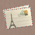 Vector vintage style letters with eiffel tower Royalty Free Stock Photo