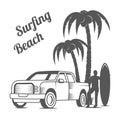 Vector Vintage Surf Car