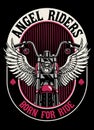 Vintage T-shirt Design of Angel Rider Motorcycle Club