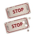 Vector vintage tickets - stop Royalty Free Stock Photo