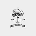 Vector vintage tree logo. Eco, print, hipster emblem Royalty Free Stock Photo