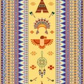 Vector vintage tribal ethnic seamless pattern for Royalty Free Stock Photo