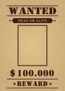 vintage wanted poster template Royalty Free Stock Photo