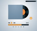 Vector vinyl disk in envelope music player