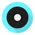 Vector vinyl disk icon. Vinyl record flat icon.