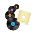 Vector Vinyl Record Discs Royalty Free Stock Photo