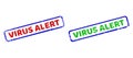 VIRUS ALERT Bicolor Rough Rectangle Stamp Seals with Unclean Styles