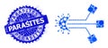 Vector Virus Electronics Mosaic of Dots with Distress Parasites Stamp