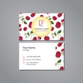 Vector visit card cherry pattern