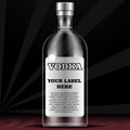 Vector vodka bottle mockup with your label here
