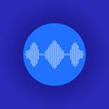 Vector Voice Record Soundwave Illustration, Circle Icon Template.