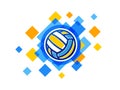 Vector volleyball ball symbol. Volleyball championship logo Royalty Free Stock Photo