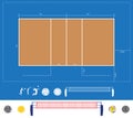 Vector volleyball court scheme