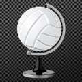 Vector volleyball. A creative concept simple modern volleyball like a vector Globe illustration. Sports advertising for